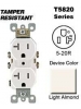 Leviton T5820-T 20 Amp, 125 Volt, Tamper Resistant, Duplex Receptacle, Straight Blade, Residential Grade, Self Grounding, Light Almond Leviton T5820-T 20 Amp, 125 Volt, Tamper Resistant, Duplex Receptacle, Straight Blade, Residential Grade, Self Grounding, Light Almond